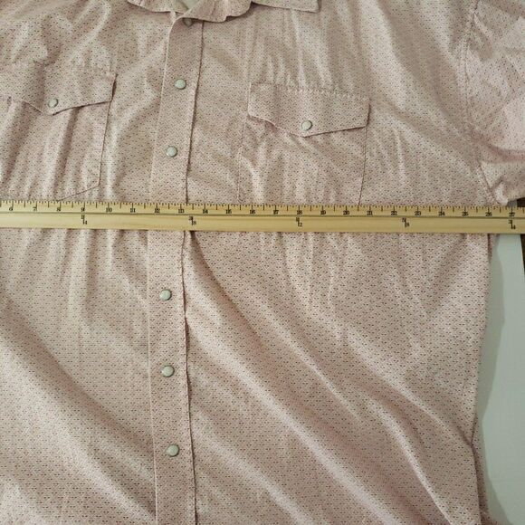 Panhandle Mens Pearl Snap Button Shirt Pink Geometric Cotton Western Wear 2XL - Picture 10 of 10